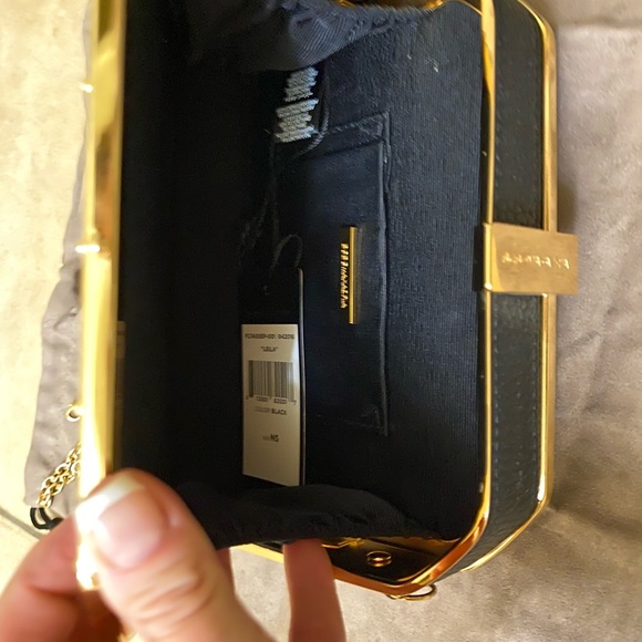 BCBG NWT Caviar Leather Black Clutch GHW